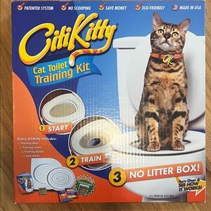 Cat Toilet Training Kit - Orange and Blue